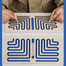 1set Left & Right Brain Development Toys, Pen Drawing Trajectory Training Wooden Educational Toys, Developmental Toys, Holiday Gift - Multicolor - View 8