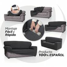 Ecommerc3 | Housse de canapé Pack DUO (3 places + 2 places) Extra Soft Touch Perfect Fit - Housse de canapé 100% Made in Spain - Beige - Voir 9