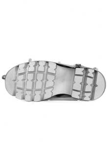 Fashion Punk Slouchy Fold-Over Platform Boots Sexy Chunky Wedge Party Knee High Motorcycle Boots - Silver - View 8