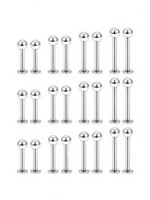 8 pièces Ensemble de bijoux de piercing de nez, cartilage, lèvre, 16G, anneau de labret, 6 mm / 8 mm / 10 mm / 12 mm