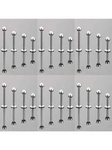 8 pièces Ensemble de bijoux de piercing de nez, cartilage, lèvre, 16G, anneau de labret, 6 mm / 8 mm / 10 mm / 12 mm