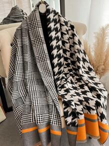 1 chiếc khăn choàng cổ dệt kim Jacquard họa tiết răng sói dày ấm áp cỡ lớn cho nữ mùa đông thu - Nhiều màu - Xem 11