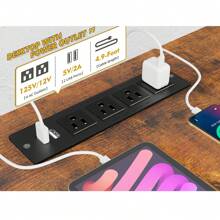 EnHomee Tiger Pattern L Shaped Gaming Computer Desk With LED Light & Power Outlets, Monitor Stand & Shelves,Drawers For Gaming Room - Xem 3