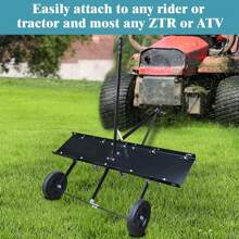 48 Inch Lawn Dethatcher,Pull Behind Dethatcher For Lawn Care,Pull UP Thatch,Moss,Leaves,Steel Tow Behind Dethatcher With 24 Tines For Lawn Tractor,Farms Yard Tools - 45.3 英吋深 x 48 英吋寬 x 34.1 英吋高 - 查看 5