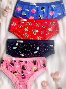Kit 8 Girls' Panties Girls' Panties Suede With Open Bias Clothing For Girls - Multicolor - Ver 3