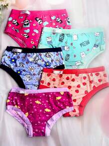 Kit 8 Girls' Panties Girls' Panties Suede With Open Bias Clothing For Girls - Multicolor - Ver 2