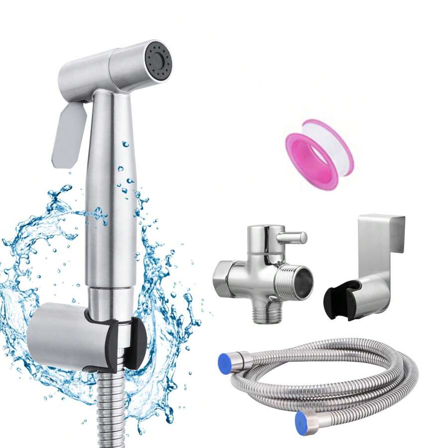 多功能手持式坐浴盆喷雾器、浴室尿布淋浴、喷雾器、软管及配件 - 具有双喷雾功能的坐浴盆手持式马桶喷雾器（两种尺寸可选：亚洲 1/2 和美国 7/8）