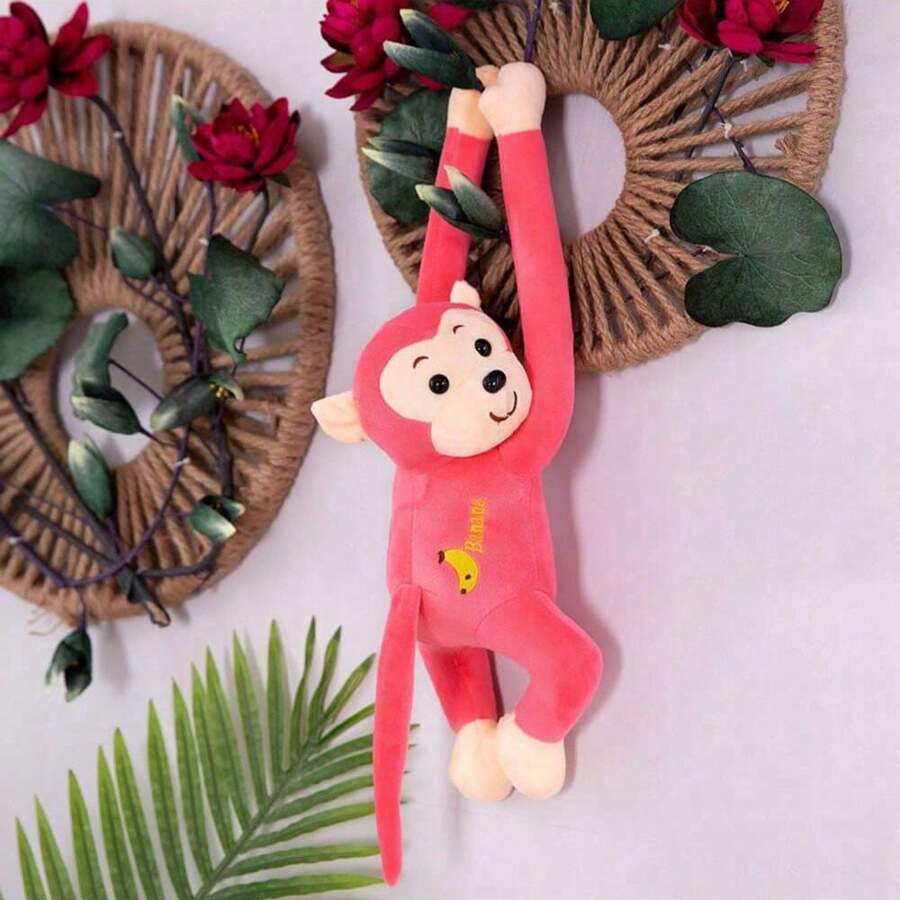 1 pieza Muñeco de peluche colgante de mono con sonido, color aleatorio al despachar - Multicolor - Ver 1