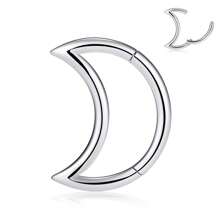 1 pièce Boucles d'oreilles hélix/daith en forme de lune pour femmes et hommes, anneau de clicker de septum, boucles d'oreilles créoles
