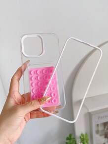Octo Buddy 1pc DIY Suction Cup 3-In-1 Large Hole Card Holder Fully Protective Phone Case Compatible With IPhone 15/15Pro/15Pro Max/15Plus/11/12/13/14/XS/XR/11Pro/11Pro Max/12Pro/12Pro Max/13Pro/13Pro Max/14Pro/14Pro Max/14Plus/7Plus/8Plus/8/SE2 - Multicolor - View 4