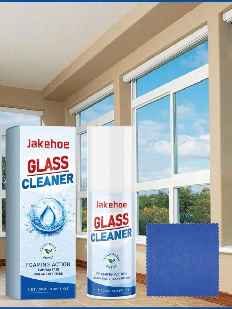 1入組玻璃清潔劑，清潔玻璃塵埃、雜質、頑固污漬，鏡面清晰如水晶 - 白色 - 查看 1