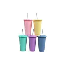 koovi group 10 Reusable Cups With Lid And Straw 24oz In Colors To Choose From Pastel Colors Or Neon Colors - 彩色 - 查看 2