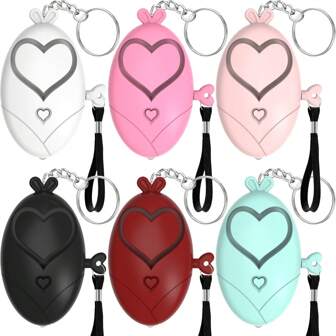 Personal Alarm 130DB Loud Safety Siren Heart Shape Personal Security Alarm Keychain ,With LED Lights,Safe Sound Emergency Safety Alarm For Women