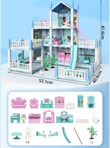 Bộ đồ chơi lâu đài công chúa cho trẻ em, Nhà búp bê cho bé gái, Nhà búp bê lắp ráp tự làm, Bộ đồ chơi xây dựng quà tặng - Nhiều màu - Xem 10