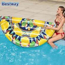 Bestway Sunbathing Lemon Small Clear Inflatable Float Drain On Sofa Inflatable Mattress Recliner Beach Mat Swimming Ring, For Pool - Yellow - View 3