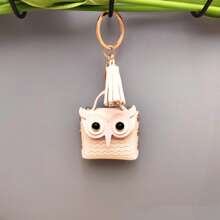 Owl Cute Keychain, Multipurpose Cute Mini Coin Purse Keychain, Leather Owl Tassel Keychain, Wallet Bags Jewelry Pouch,Bag Charms