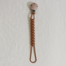 1/4pcs Baby Pacifier Clips, Wooden Clips, Silicone Material, Cute Heart Shape, One-Piece Design, Teething Accessories, Suitable For Crib, Ideal Baby Gift, Blue, Green, Beige, Pink