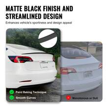 GT Wing Car Spoiler  48.2 Inch Spoiler  Compatible With TeslaModel3  High Strength ABS Material  Baking Paint  Car Rear Spoiler Wing  Racing Spoilers For Cars  Matte Black - Black - View 3
