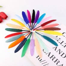 50 Buah Bulu Angsa 10-15cm Aneka Warna, Bulu Lurus Kecil untuk Dekorasi Perhiasan Pesta Pernikahan, Kerajinan Tangan DIY Berwarna-warni - MultiWarna - View 1