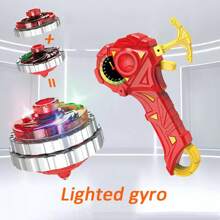 1pc Children's Alloy Spinning Multiple Gameplay Gyro Toys Magic Combination Pull Rope Cool Light Gyro Festivals Birthday Gifts  Kids(The Decorative Design Of The Gyro Is Random) - Multicolor - View 5