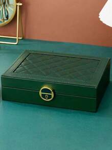 1 Piece Lockable Storage Box, Multi-Layer Pearl Treasure Box With Lock, Double-Layer Drawer Style PU Leather Jewelry Box, Lockable Ring, Earring, Bracelet, Necklace Jewelry Storage Box With Lock, Elegant Lockable Double-Layer Jewelry Box - Earring And Ring Manager, Portable Gift Solution With Lock Double-Layer Jewelry Storage Box, Can Store Earrings, Rings, Watches, Bracelets And Other Accessories, Organize And Store, Holiday Gifts, Give To Exquisite Friends, Double-Layer Lockable Jewelry Box - Manager For Rings, Necklaces And Accessories Decorations Autumn Decor Festival Decor Room Decor Home Decor Fall Decor Bedroom Decor