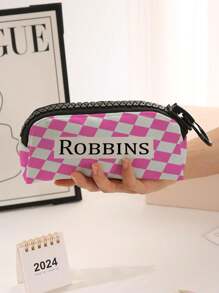 1 pieza Estuche de lápices personalizado, bolsa de almacenamiento personalizada, puedes personalizar tu diseño único (foto, nombre, ilustración), bolsa de cosméticos con cremallera ligera, caja de lápices, estuche de lápices clásico, adecuado para la escuela/estudiantes/vuelta al colegio