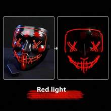 Cyberpunk LED Glowing Full Face Mask V-Shape Cold Light Funny Party Rave Horror PVC Face Mask - Multicolor - View 15