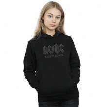 AC/DC Womens/Ladies Back In Black Hoodie (Black) - Negro - Ver 2