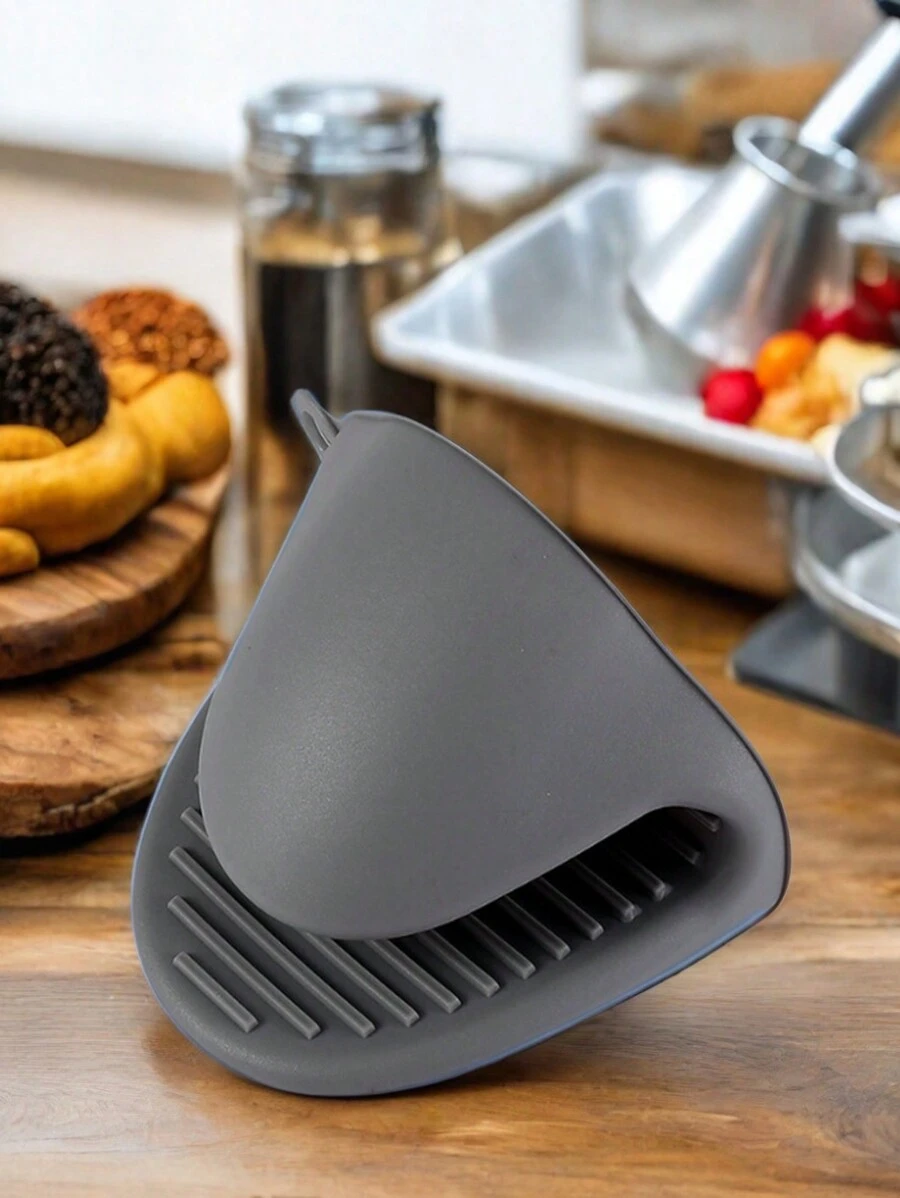 1 Máy Tính Lò Nướng Mini Găng Tay Silicon Chịu Nhiệt Nấu Ăn Kẹp Mitts Potholder Cho Nhà Bếp Nấu Ăn & Làm Bánh - Xám - Xem 1