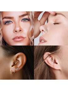 1 pièce Boucles d'oreilles hélix/daith en forme de lune pour femmes et hommes, anneau de clicker de septum, boucles d'oreilles créoles