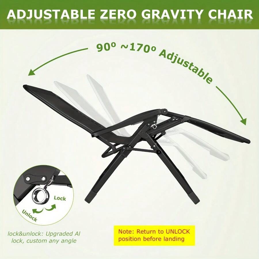 SUTECK Zero Gravity Chair Reclining Camping Lounge Chair With