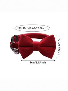 Collar para gato con campana, corbata de moño para gato, collar de terciopelo para mascotas, collar ajustable para gatitos, collar pequeño para perros para bodas y fiestas de cumpleaños - Multicolor - Ver 2