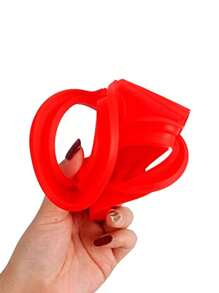 1 pieza Sartén para freír huevos de 4 rejillas, molde de cocción en el horno de la cocina, molde de silicona con forma de flor para cocinar huevos - Rojo - Ver 5