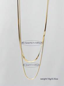 1pc Minimalist Fashion Doubled Snake Chain Necklace, Elegant Design For Engagement & Wedding Back To School
