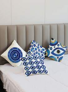 4 piezas/set Fundas de cojín con forma de ojo, 45cm*45cm/17,72pulg*17,72pulg cuadrados, impresión de un solo lado, fundas de cojín decorativas para el hogar suaves y cómodas (no incluye inserto de cojín) - Multicolor - Ver 4