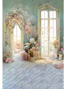 1pc Floral Arch Backdrop For Wedding Photography, Venue Decor Material - Multicolor - View 14