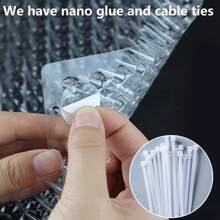 1套（3片、6片、12片、20片）透明防猫刺垫家居防护罩贴保护驱赶禁区刺网可拼接剪裁可搭配扎带、无痕贴使用 - 彩色 - 查看 2