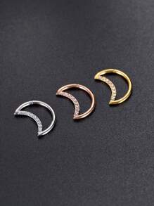1 pièce Boucles d'oreilles hélix/daith en forme de lune pour femmes et hommes, anneau de clicker de septum, boucles d'oreilles créoles