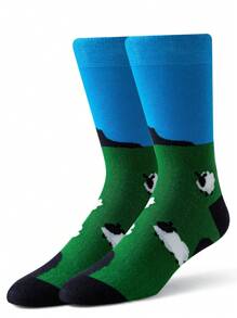 1 Cặp Tất ngộ nghĩnh Tất nam Tất thoải mái Tất vui nhộn mới lạ Tất nữ, Tất cao Tất mùa đông Tất xanh - Nhiều màu - Xem 1