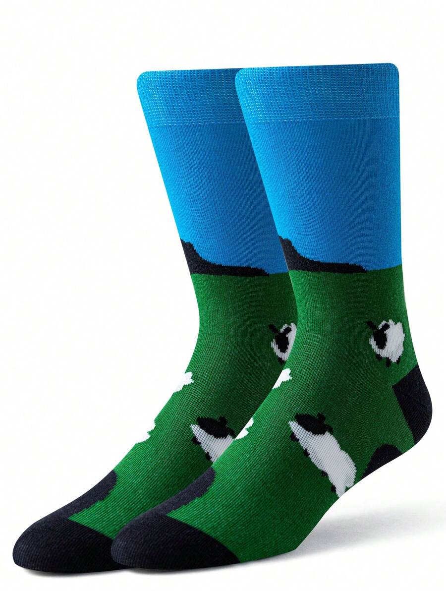 1 Cặp Tất ngộ nghĩnh Tất nam Tất thoải mái Tất vui nhộn mới lạ Tất nữ, Tất cao Tất mùa đông Tất xanh - Nhiều màu - Xem 1