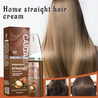 CAIGAIBAI Unscented Straightening Cream - No Comedogenic, Sulfate-Free, Frizz Control, Heat Protection For Sensitive Skin
