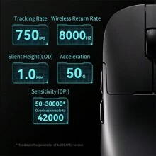 AJAZZ AJ159 APEX Gaming Mouse PAW3950 High Sensitivity Wireless Tri-Mode Lightweight With Docking Charger - Blue - View 8