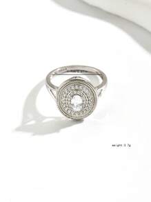 1pc Dainty S925 Silver Hollow Cubic Zirconia Ring, Lightweight Minimalist Design For Daily, Formal Occasions, Weddings, Gifts