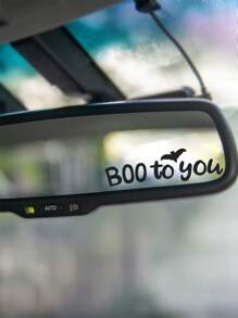 RandySticker Oye cariño Espejo retrovisor de coche personalizado con tema de vacaciones de Halloween espeluznante, decoración de espejo de maquillaje, pegatinas espeluznantes, pegatinas para ventanas, calcomanías para pared - multicolor - Ver 15