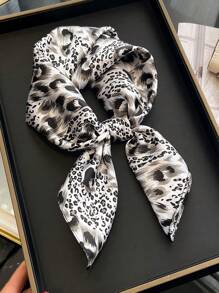 1 件装豹纹两用围巾头巾女士优雅正式仿丝披肩方形围巾真丝围巾 - 彩色 - 查看 7