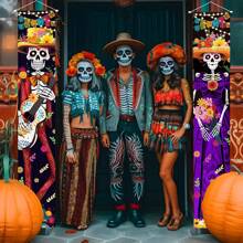 Halloween Decorations Indoor Outdoor Halloween Porch Signs Outside For Front Door Yard Home Decor Front Porch Banners For Halloween Party Home Decorations Fall Autumn,Christmas