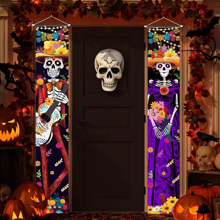Halloween Decorations Indoor Outdoor Halloween Porch Signs Outside For Front Door Yard Home Decor Front Porch Banners For Halloween Party Home Decorations Fall Autumn,Christmas