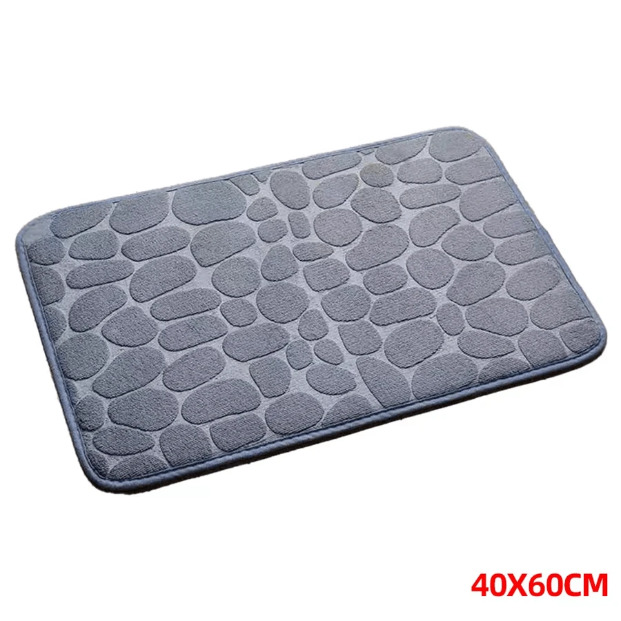Large Heavy Duty Door Mat Coral Velvet Stone Embossed Non Slip Rugs Hall Kitchen - grey  40X60CM - View 1