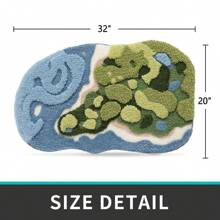 Moss Bath Mat, Ultra Thick Soft Green Bathroom Rug, Water Absorbent Non Slip Microfiber Bath Rugs For Bathroom Floor, Shower, Sink, Bedroom, 20"X32" - Hutan hijau - View 4