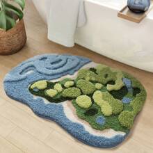 Moss Bath Mat, Ultra Thick Soft Green Bathroom Rug, Water Absorbent Non Slip Microfiber Bath Rugs For Bathroom Floor, Shower, Sink, Bedroom, 20"X32" - Hutan hijau - View 3